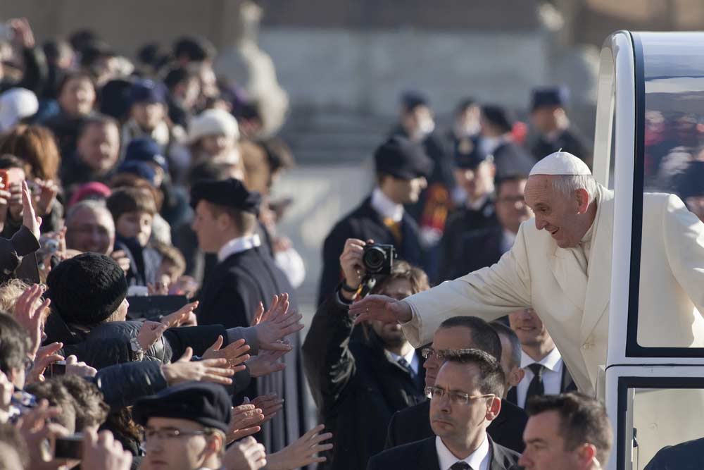 Pope Francis greets crowds at general audience