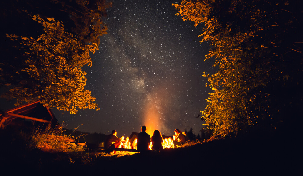 campfire under the stars