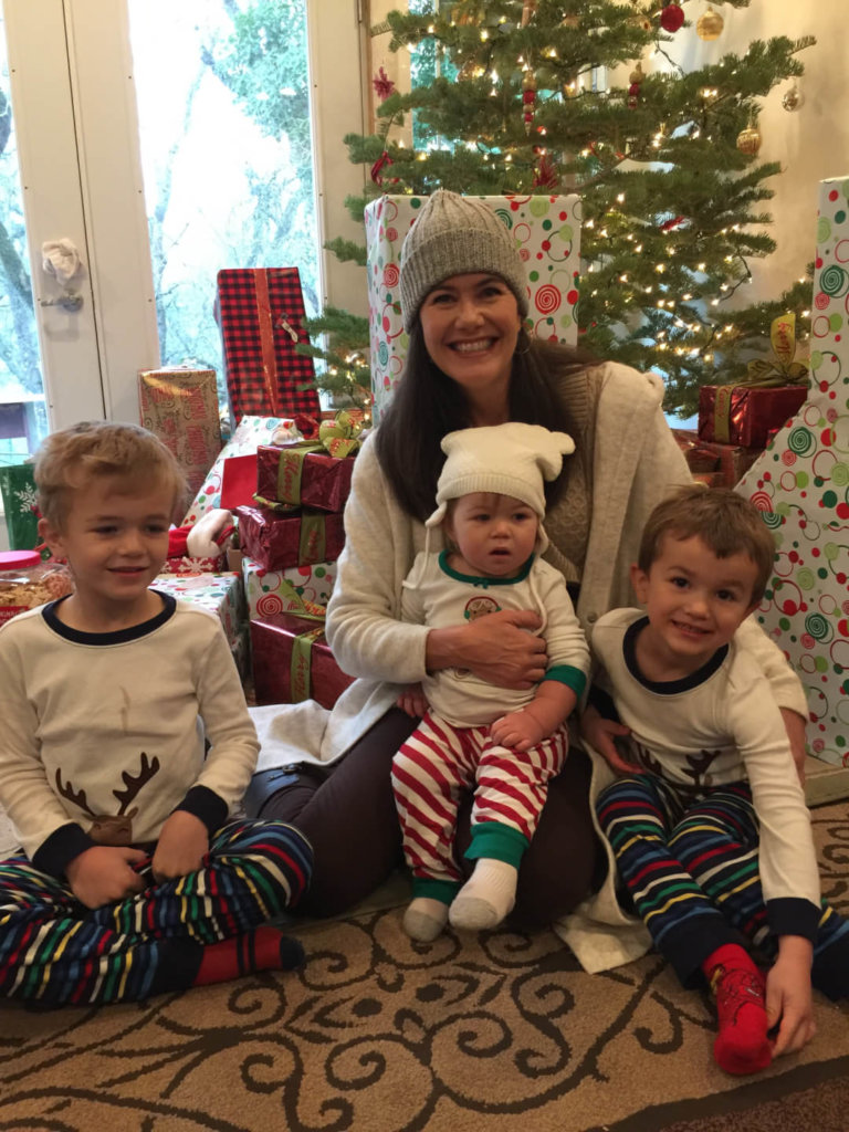 Nicole and a few of her grandchildren on Christmas