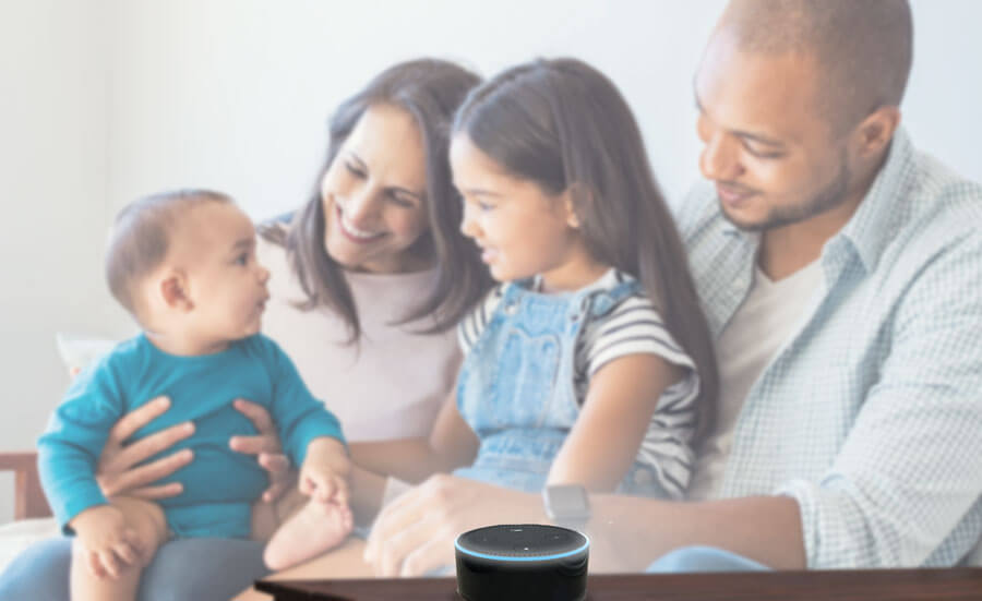 Family listening with Alexa