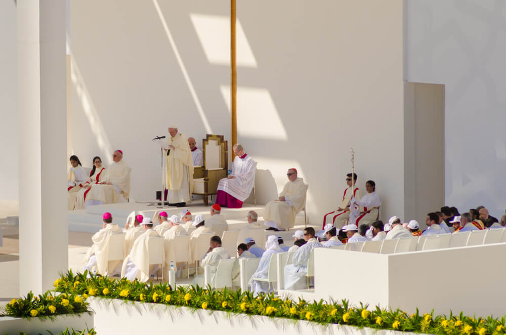 Pope Francis celebrating Mass in UAE
