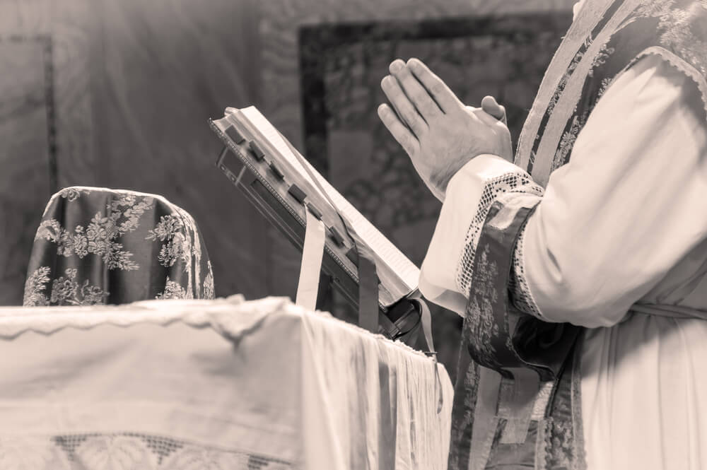 black and white photo of Mass