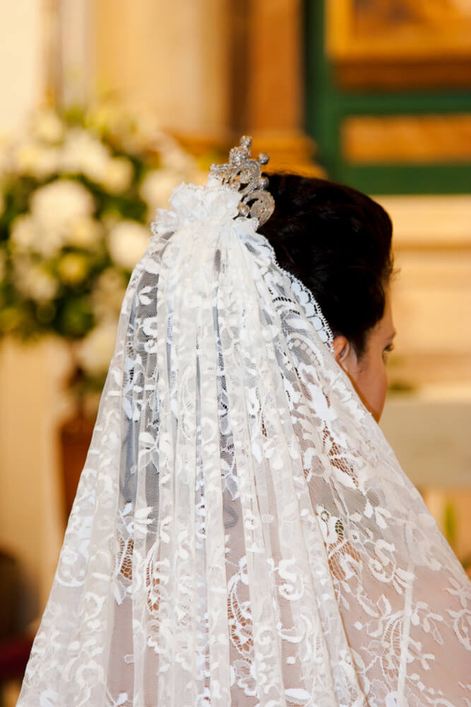 woman wearing veils