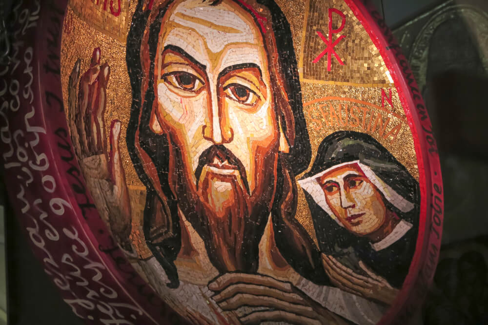 Mosaic from Krakow of Jesus and Saint Faustina
