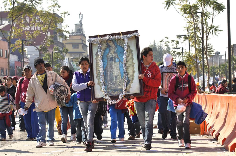 Pilgrims march to the Shrine of Our Lady of Guadalupe in Mexico