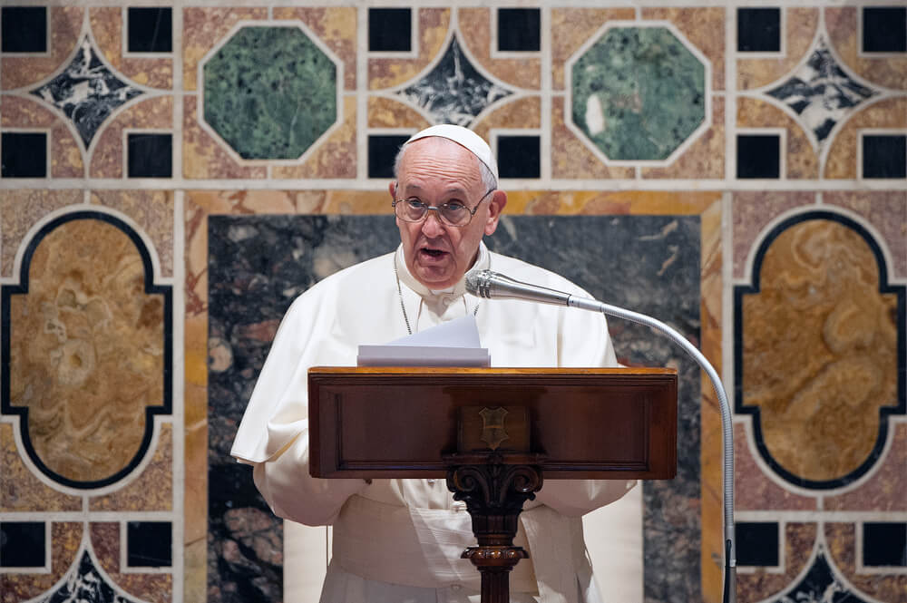 Pope Francis speaks at Vatican