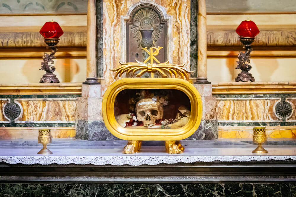 Reliquary with Saint Valentine's head in Rome