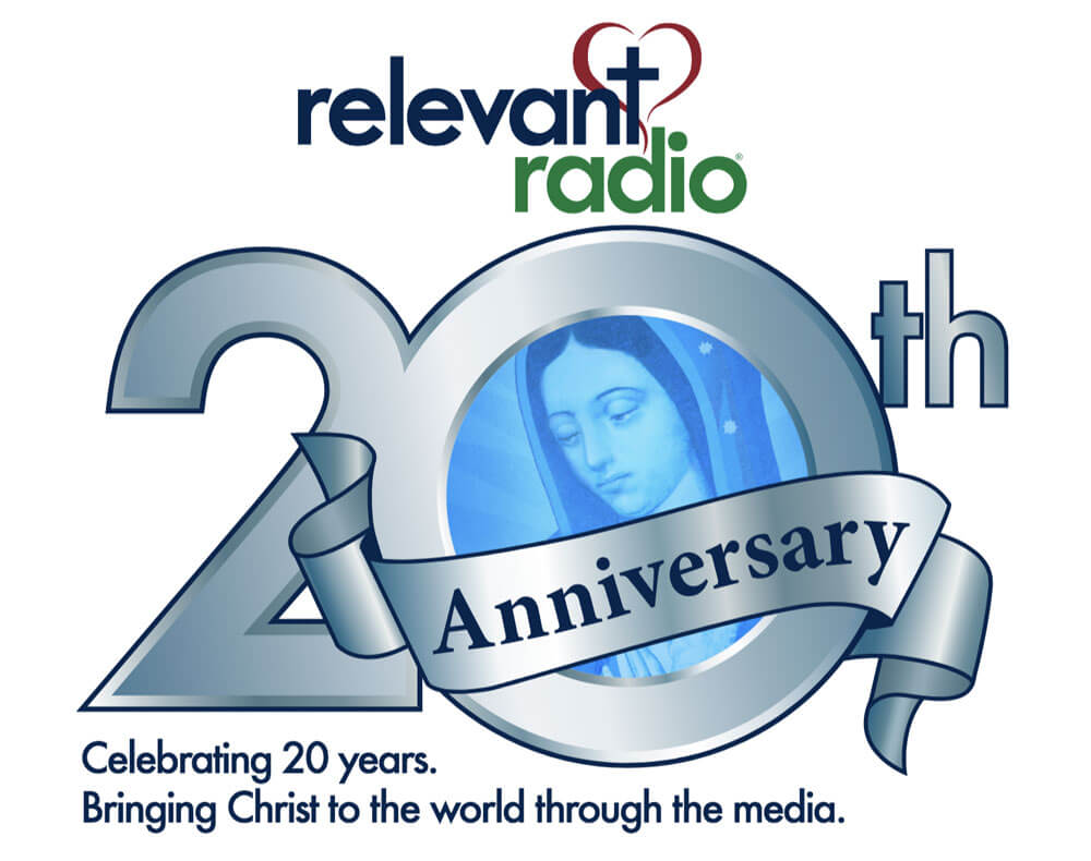 Relevant Radio 20th Anniversary logo
