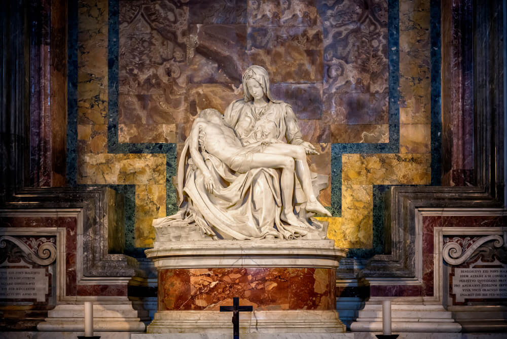 Pieta sculpture of Mary and Jesus at St. Peter's Basilica