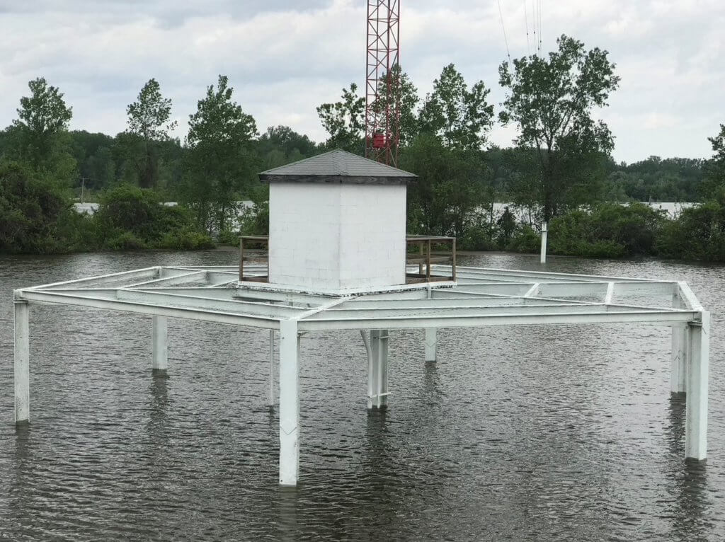 Transmitter site during flood season