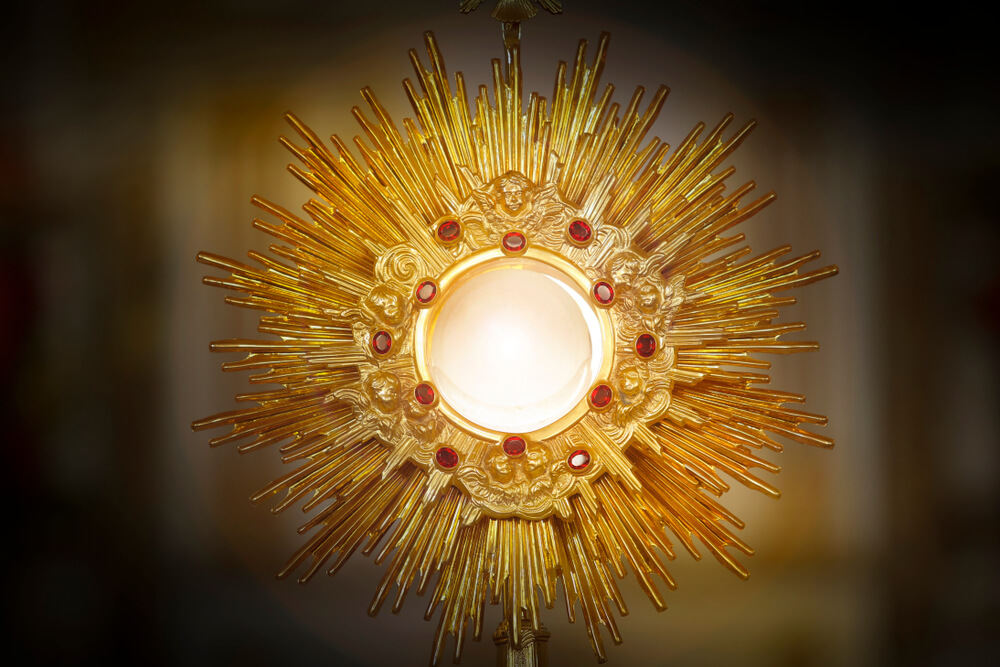 Monstrance containing the Holy Eucharist