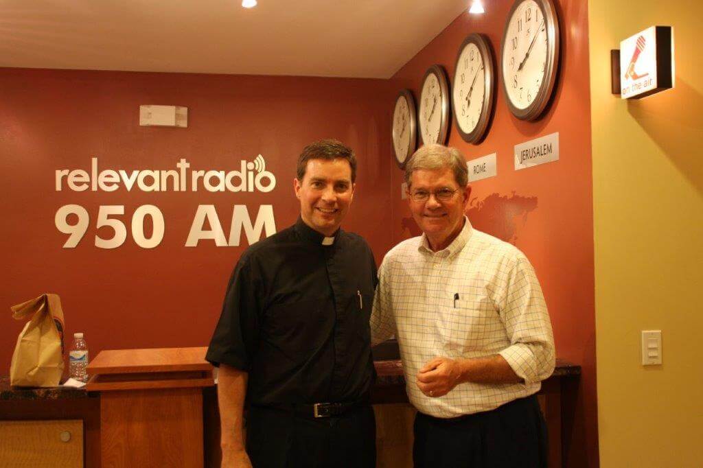 Chuck Neff with The Inner Life spiritual director Fr. Burke Masters in Relevant Radio Chicago studio