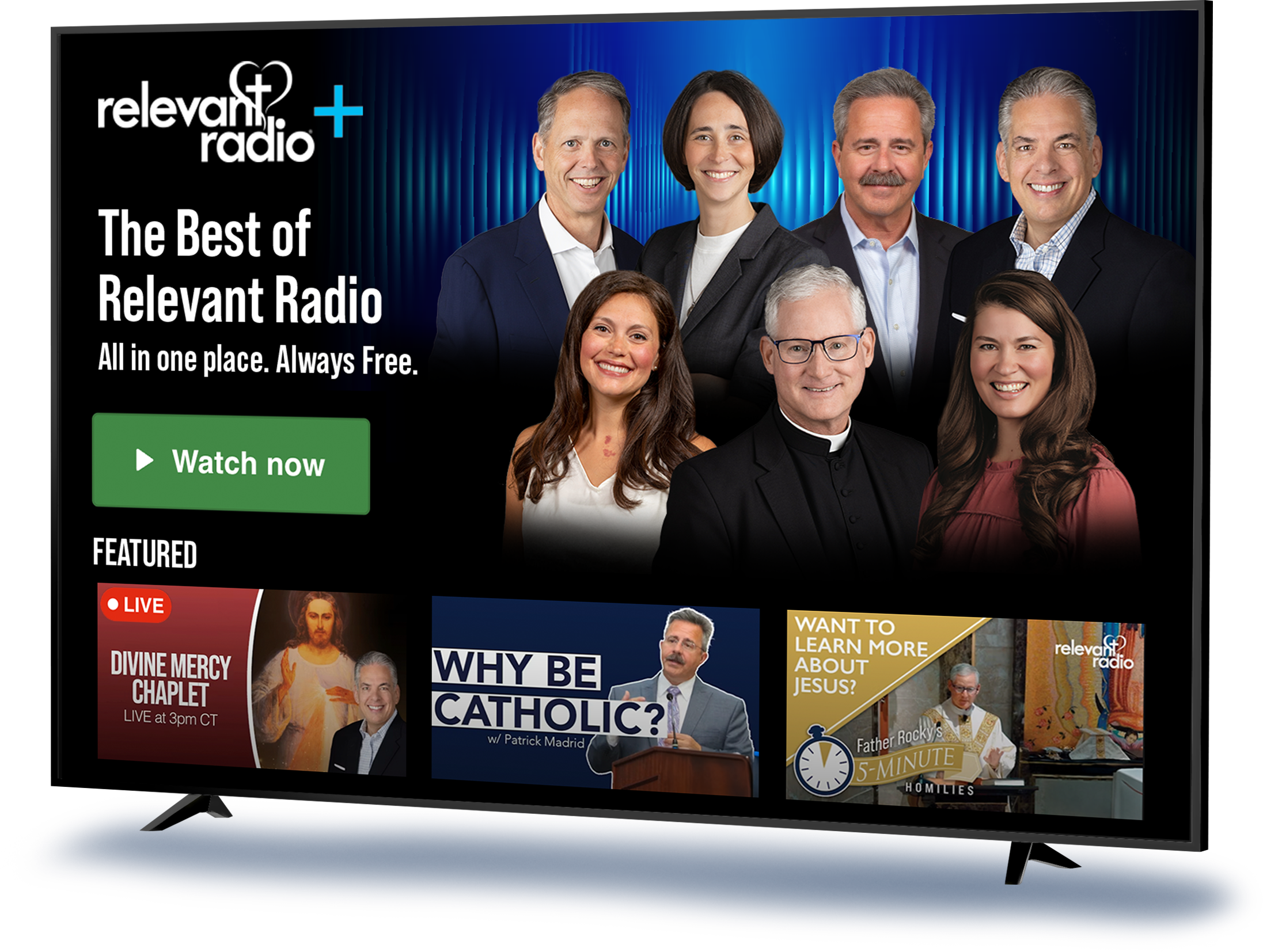 Relevant Radio app on TV